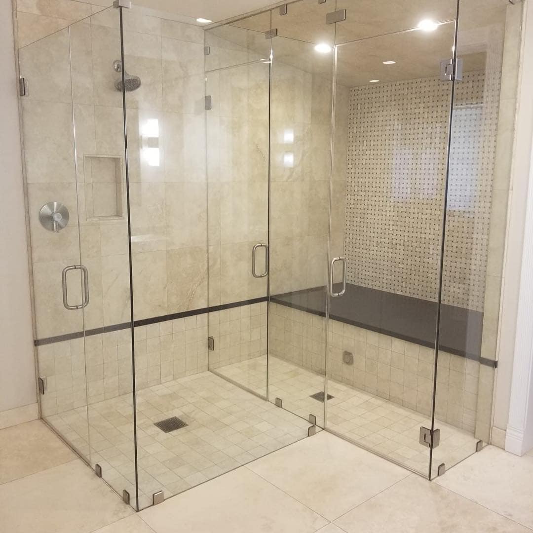 Shower pan being waterproofed before the tile is set